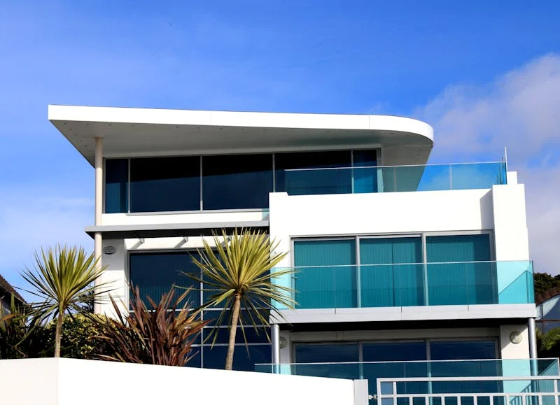 luxury home with tinted windows