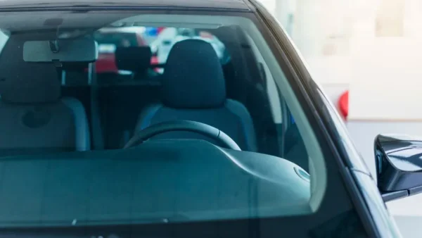 Windscreen showing crystal clear visibility with protection film