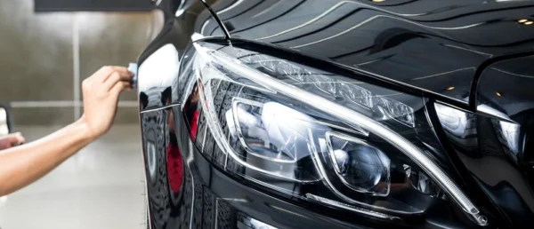 Car with ceramic coating and paint protection film for ultimate car paint protection.